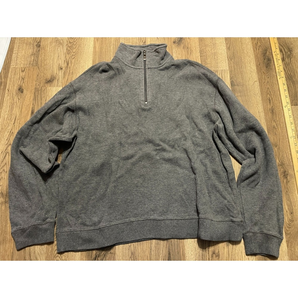 Paradise Collection Sweater, Men's Size XXL, Gray, Pullover, 1/4 Zip